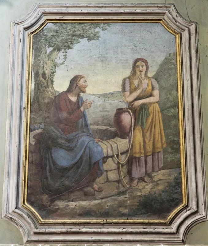 La Samaritana al pozzo - 1896, affresco, chiesa di Santa Maria Assunta, Cividate Camuno (BS)